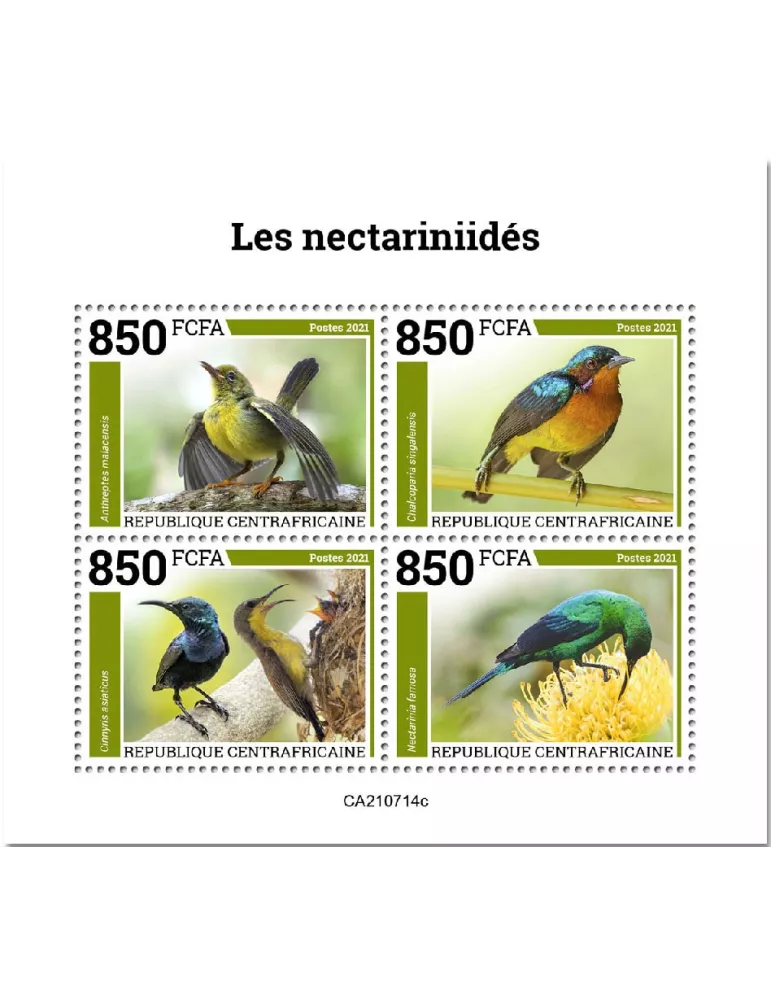 n° 8424A/8424D - Timbre CENTRAFRIQUE Poste