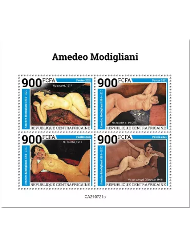 n° 8513A/8516A - Timbre CENTRAFRIQUE Poste