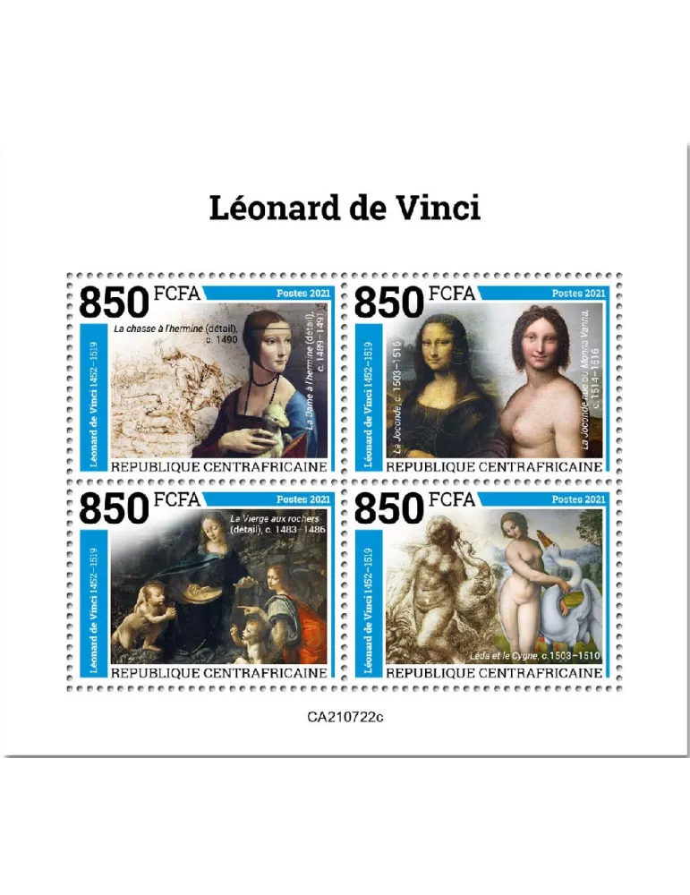 n° 8517A/8520A - Timbre CENTRAFRIQUE Poste