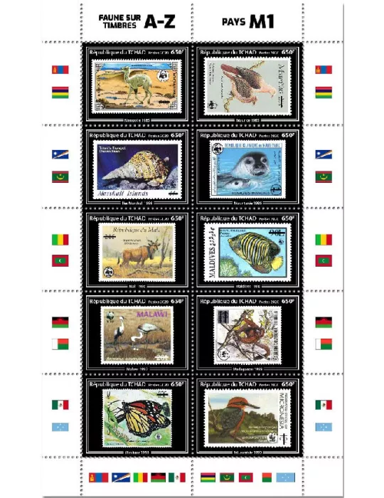 n° 2527/2536 - Timbre TCHAD Poste