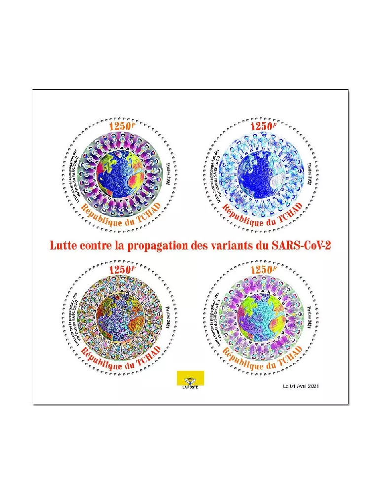 n° 3284/3287 - Timbre TCHAD Poste