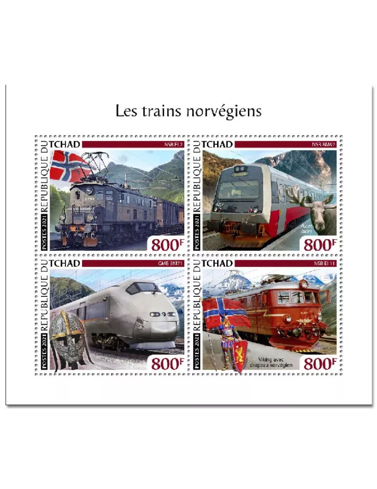 n° 3365/3368 - Timbre TCHAD Poste