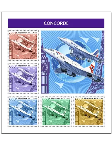 n° 3386/3390 - Timbre TCHAD Poste