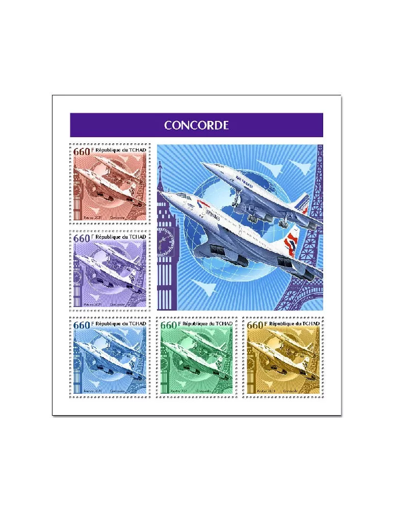 n° 3386/3390 - Timbre TCHAD Poste