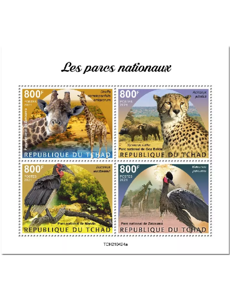 n° 3704/3707 - Timbre TCHAD Poste