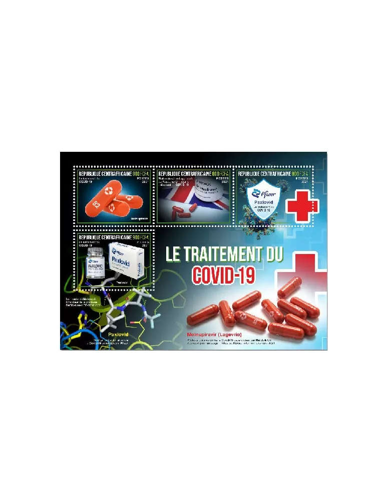 n° 8782/8785 - Timbre CENTRAFRIQUE Poste