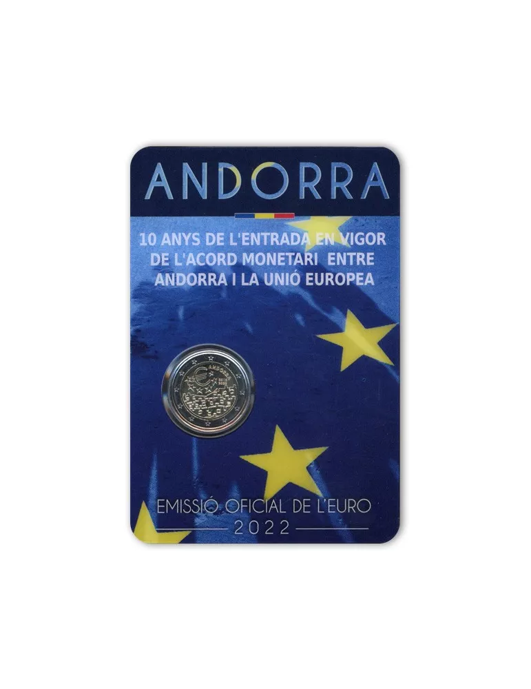 BU : 2 EURO COMMEMORATIVE 2022 : ANDORRE (Accord Monétaire entre Andorre et l´union Européenne)