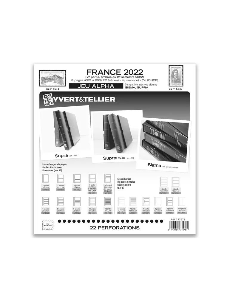 FRANCE ALPHA : 2022 - 2E SEMESTRE (JEUX SANS POCHETTES)