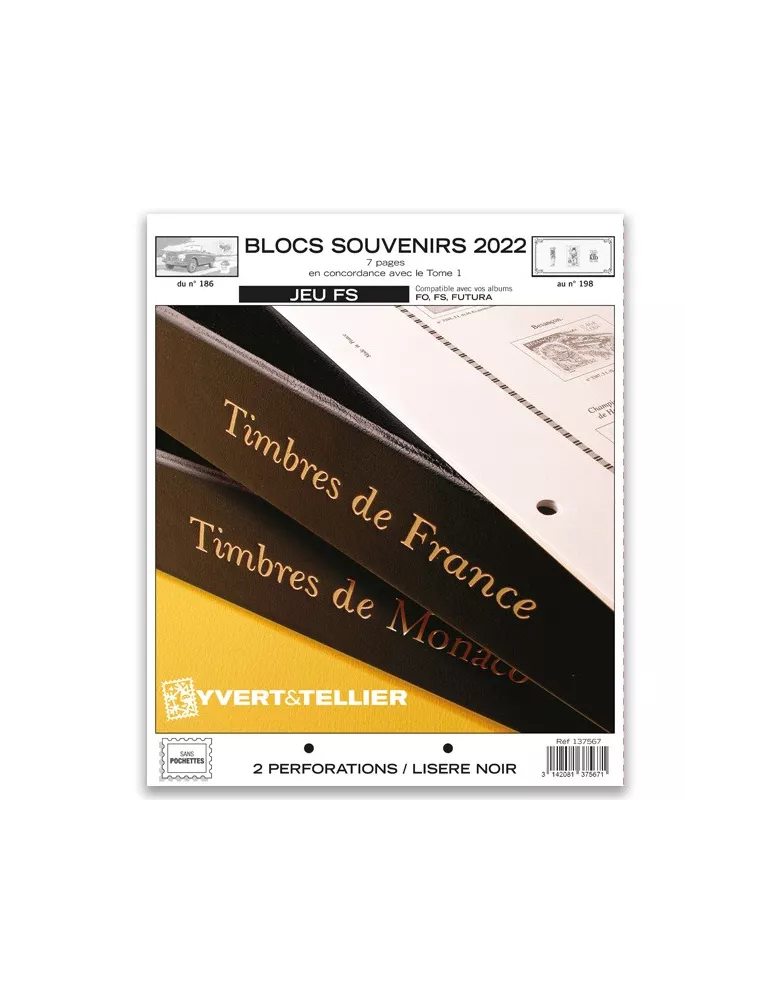 BLOCS SOUVENIRS FS : 2022 (JEUX SANS POCHETTES)