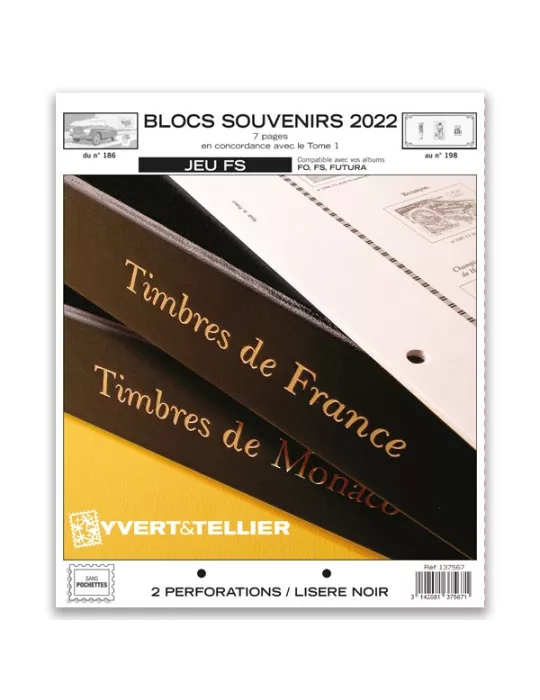 BLOCS SOUVENIRS FS : 2022 (JEUX SANS POCHETTES)