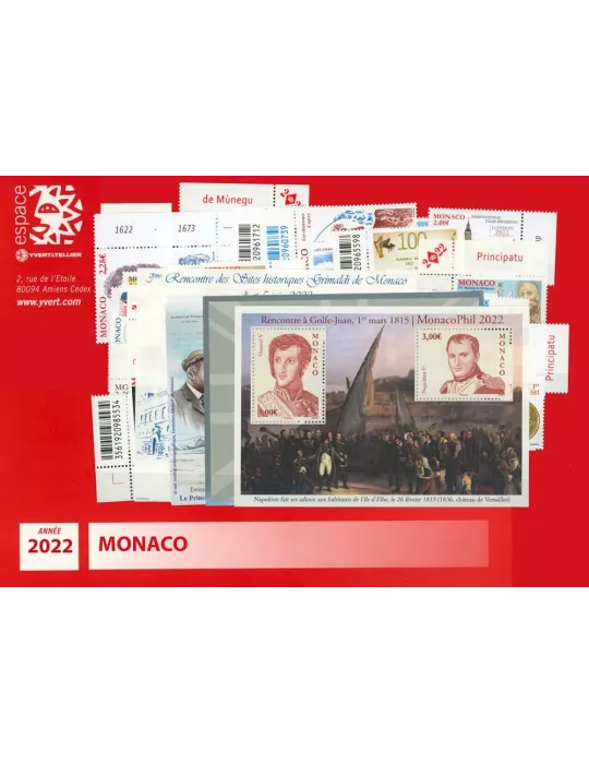 n° 3308/F3362 - Timbre Monaco Année complète (2022)