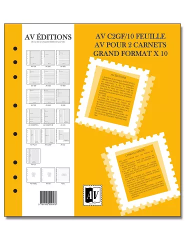 Feuille AV : pour 2 carnets grand format (x10) - AV EDITIONS®