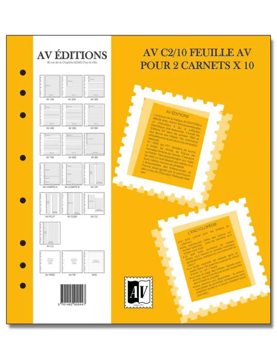 Feuille AV : pour 2 carnets (x10) - AV EDITIONS®