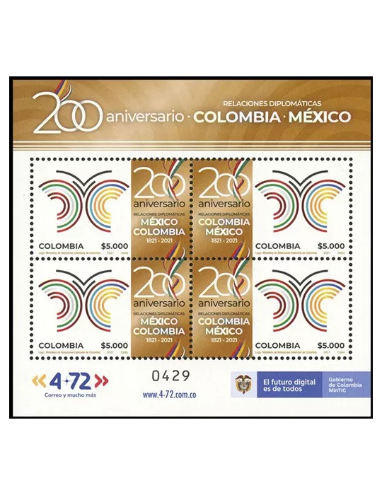 n° 2412/2413 (2 paires) - Timbre COLOMBIE Poste