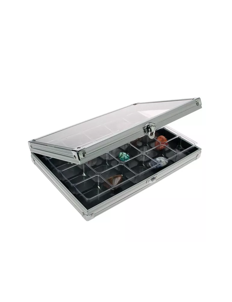 VITRINE ALU COMPACT : 20 CASES (36 x 49 mm) - SAFE®