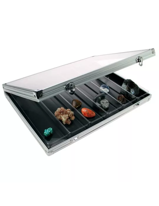 VITRINE ALU : 6 CASES (257 x 57 x 40 mm) - SAFE®
