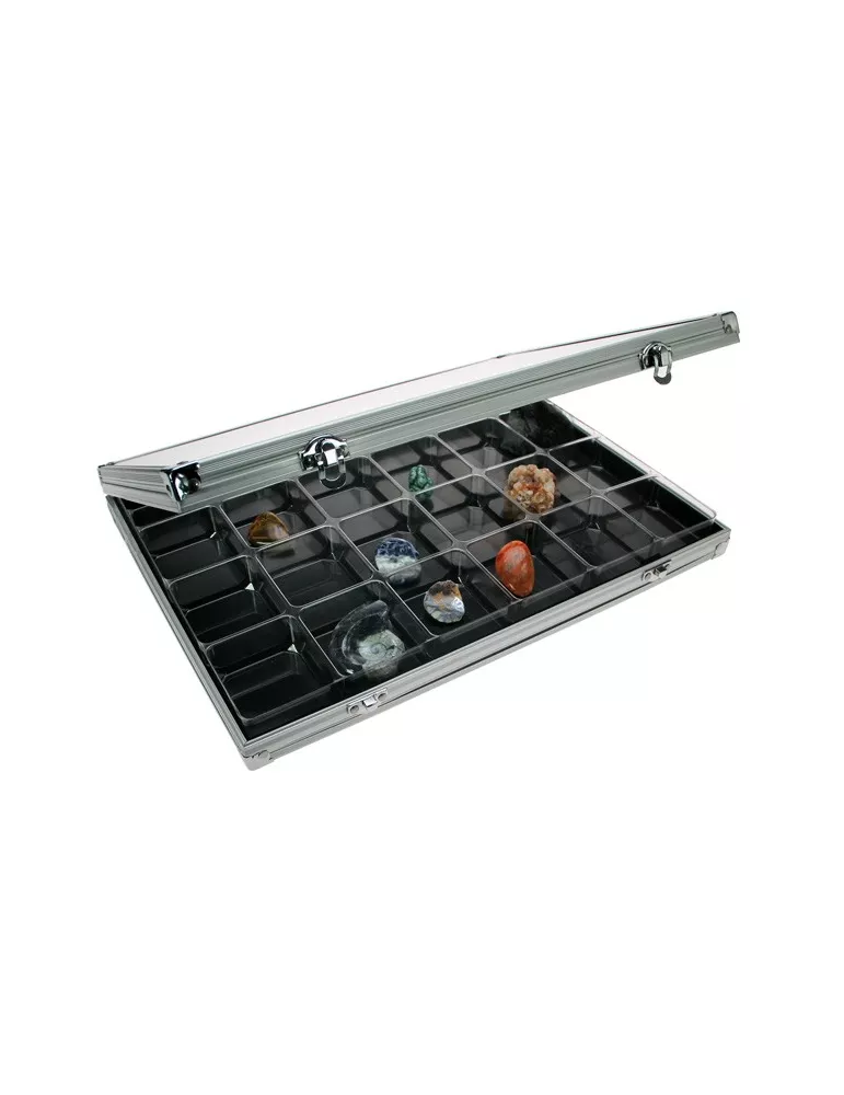 VITRINE ALU : 24 CASES (65 x 58 x 40 mm) - SAFE®