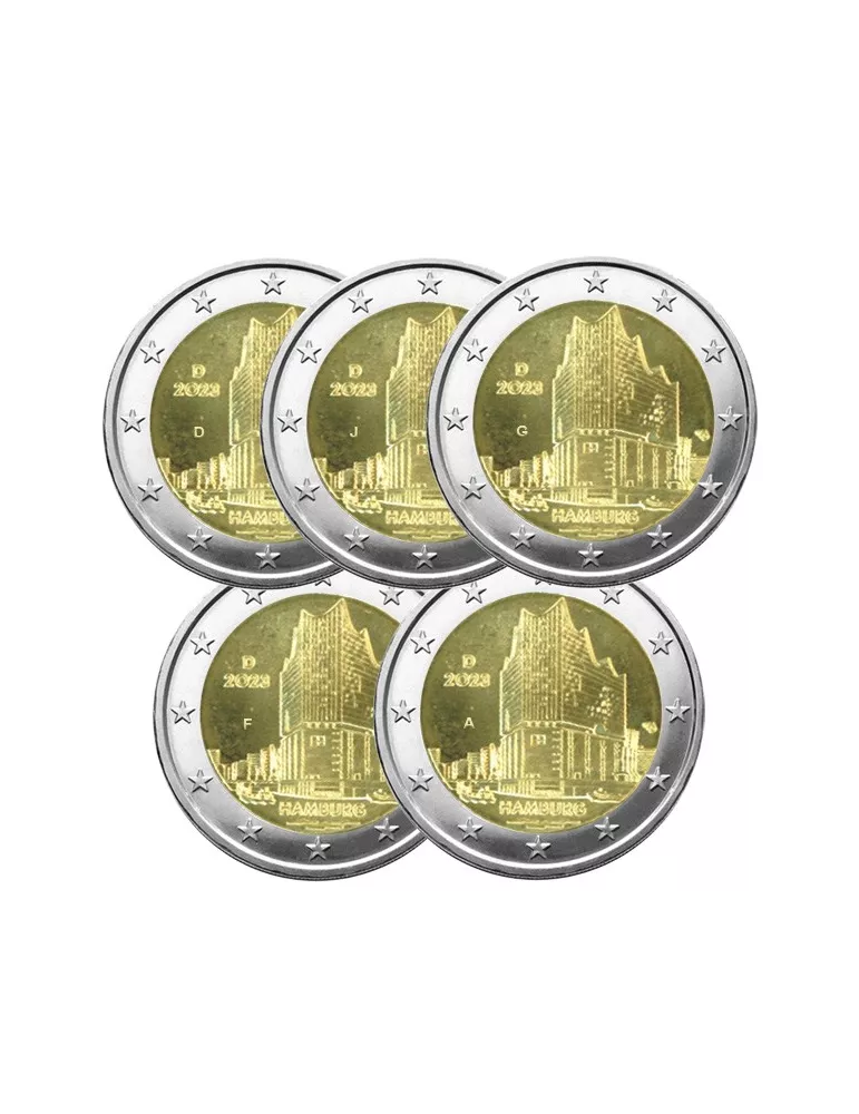 2 EURO COMMEMORATIVE 2023 : ALLEMAGNE (Présidence de Hambourg au Bundesrat) - 5 ateliers