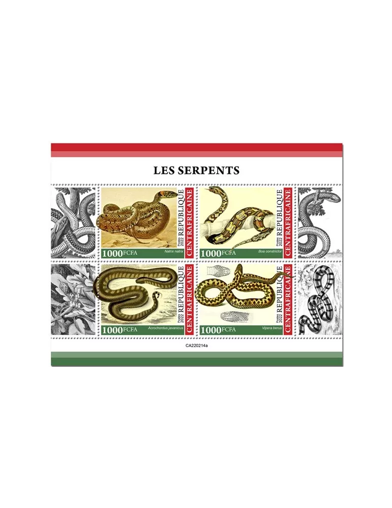 n° 8993/8996 - Timbre CENTRAFRIQUE Poste