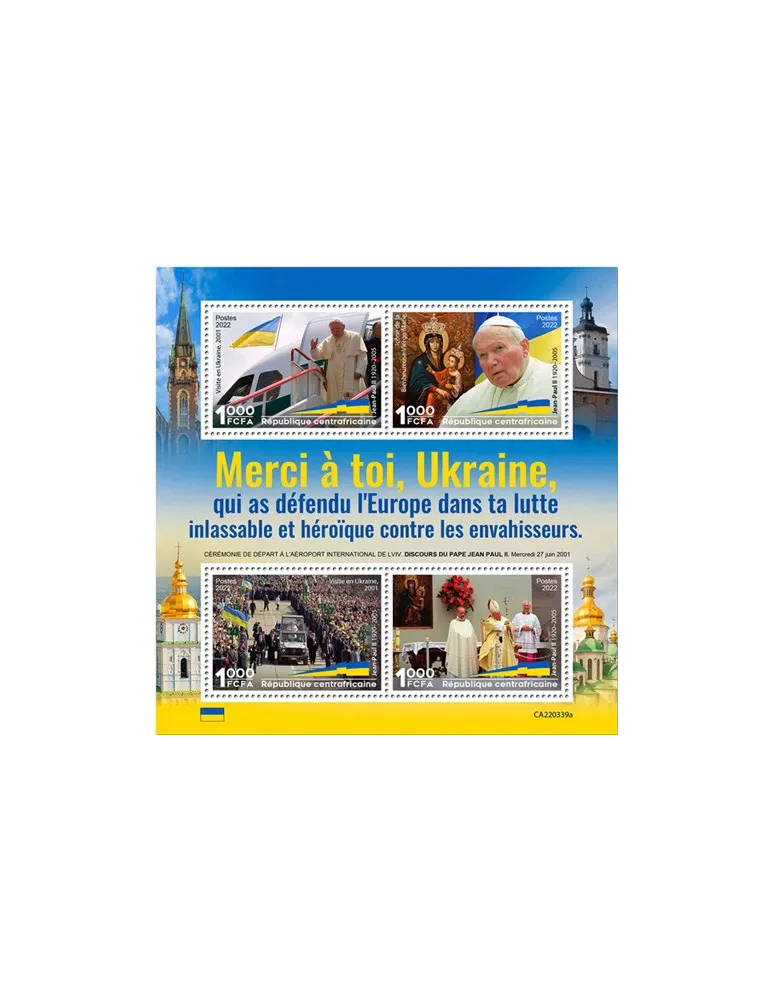 n° 9264/9267 - Timbre CENTRAFRIQUE Poste