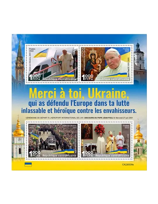 n° 9264/9267 - Timbre CENTRAFRIQUE Poste