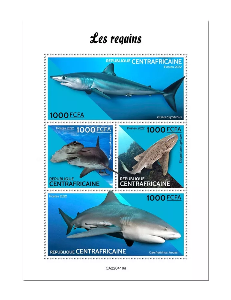 n° 9344/9347 - Timbre CENTRAFRIQUE Poste