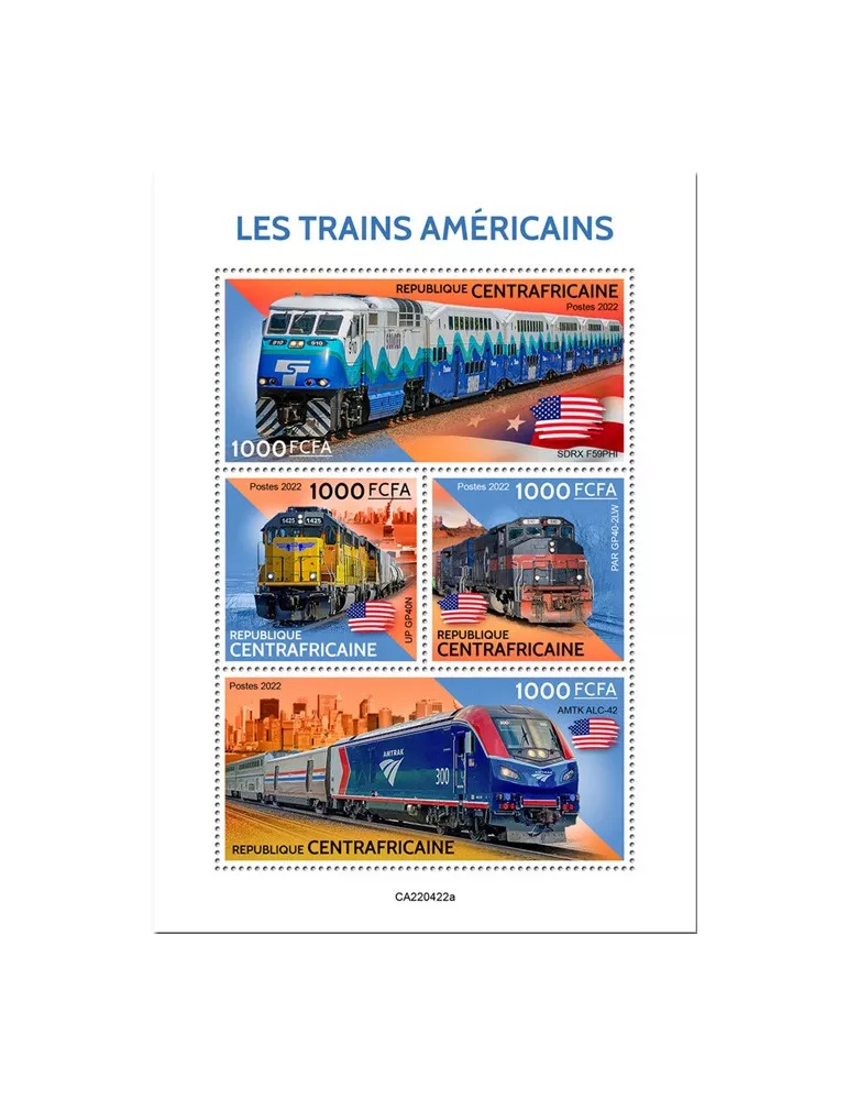 n° 9356/9359 - Timbre CENTRAFRIQUE Poste