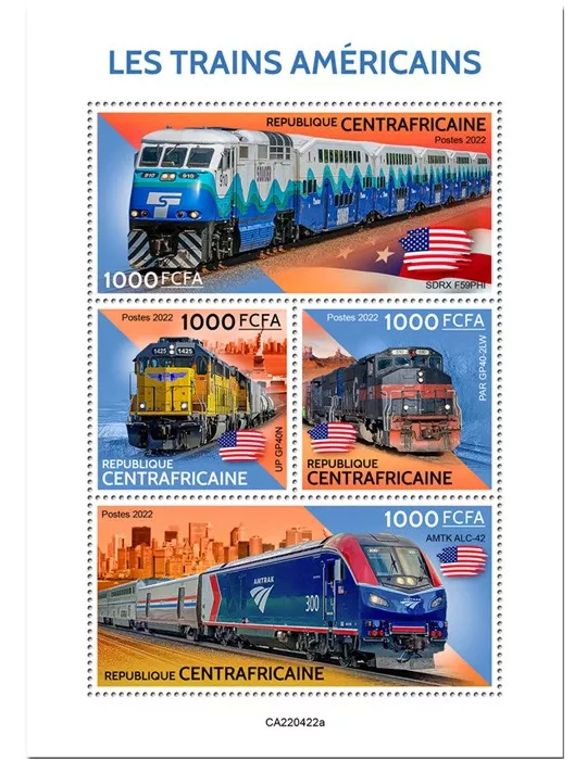 n° 9356/9359 - Timbre CENTRAFRIQUE Poste