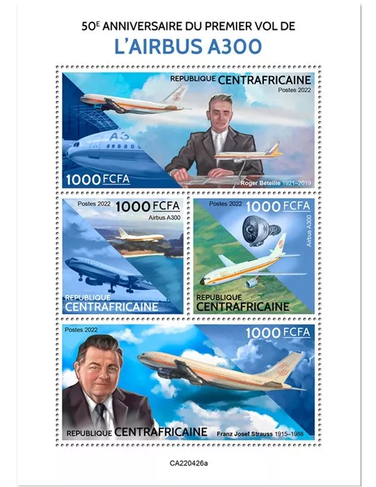 n° 9372/9375 - Timbre CENTRAFRIQUE Poste