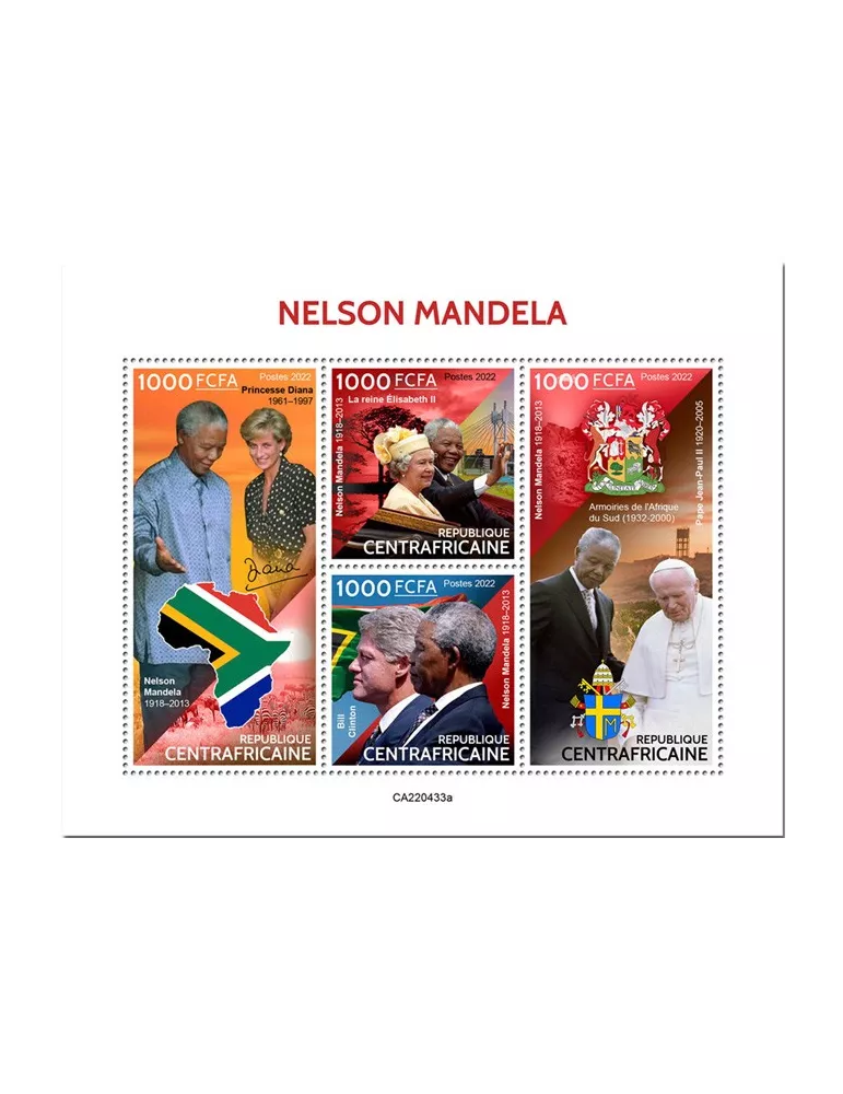 n° 9400/9403 - Timbre CENTRAFRIQUE Poste