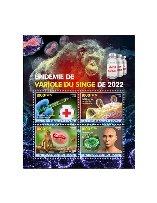 n° 9452/9455 - Timbre CENTRAFRIQUE Poste