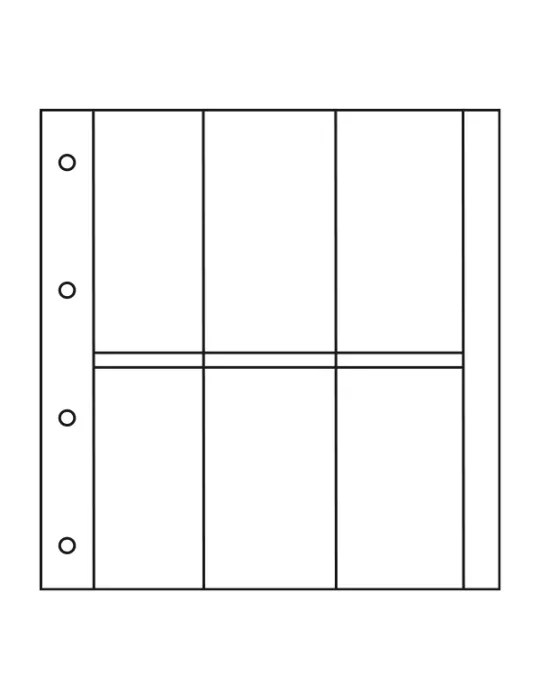 Recharges ALBUM CP LUXE : 6 cases verticales (Cartes Postales anciennes)