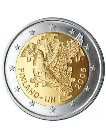 2 EURO COMMEMORATIVE 2005 : FINLANDE (60 ans des NU et 50 ans de l'adhésion de la Finlande aux NU)