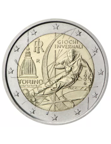 2 EURO COMMEMORATIVE 2006 : ITALIE (XXe Jeux olympiques d'hiver de Turin de 2006)