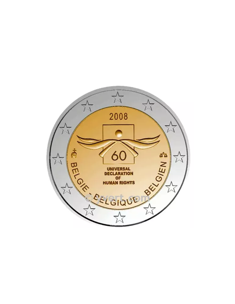 2 EURO COMMEMORATIVE 2008 : BELGIQUE (60 ans de la Déclaration Universelle Des Droits De L´Homme)