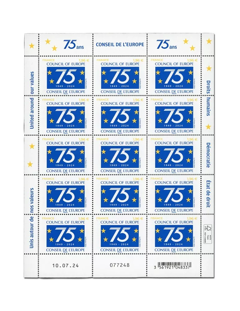 n° F8 - Timbre France Feuillets de France (Service n° 187)