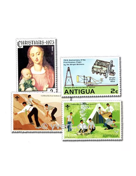 ANTIGUA ET BARBUDA : pochette de 25 timbres (Oblitérés)