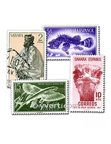 SAHARA ESPAGNOL : pochette de 50 timbres (Oblitérés)