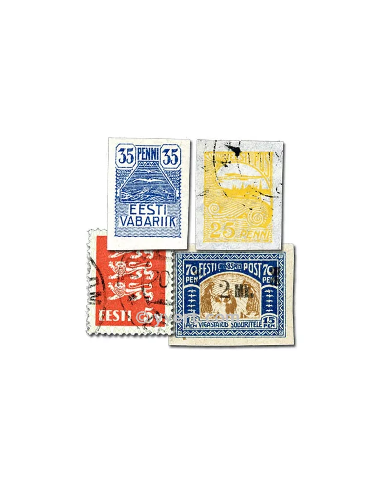 ESTONIE : pochette de 25 timbres (Oblitérés)