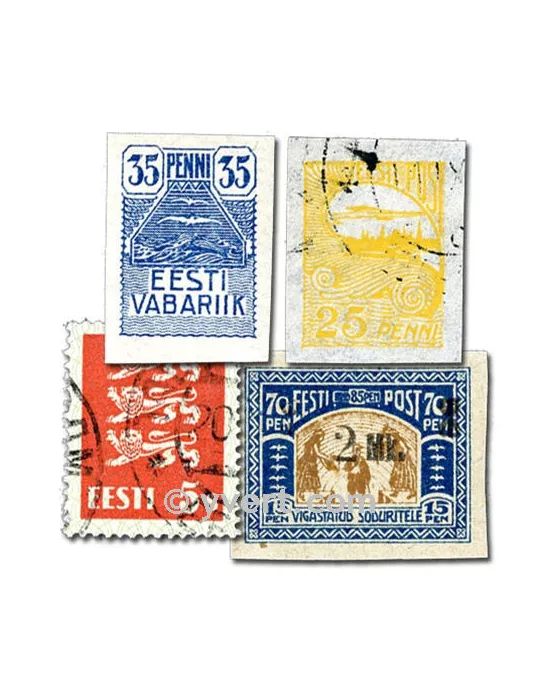 ESTONIE : pochette de 25 timbres (Oblitérés)