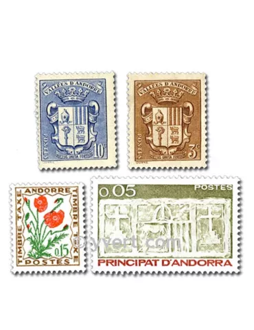 ANDORRE FRANCAIS : pochette de 100 timbres (Oblitérés)