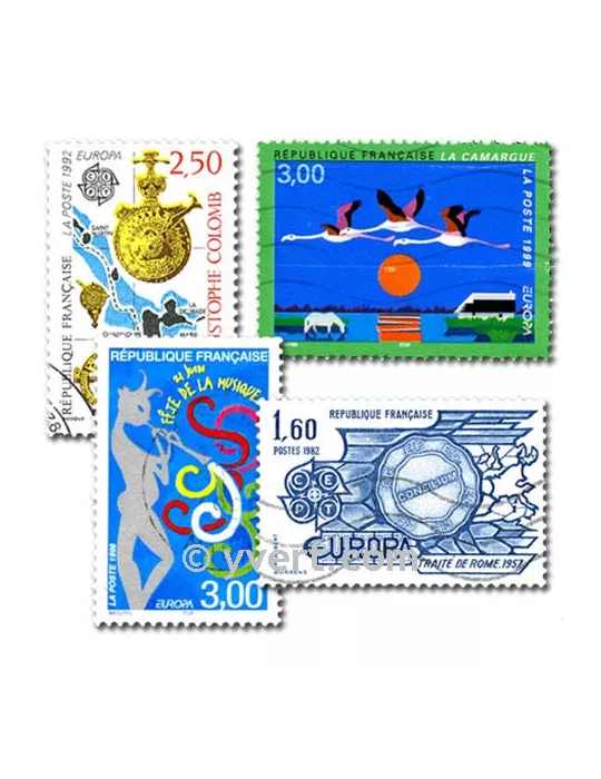 EUROPA CEPT : pochette de 50 timbres (Oblitérés)