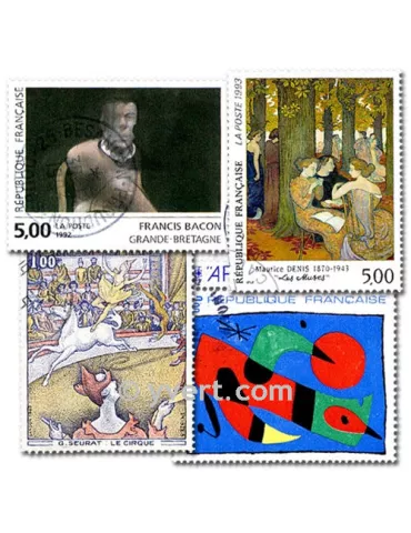 TABLEAUX : pochette de 500 timbres (Oblitérés)