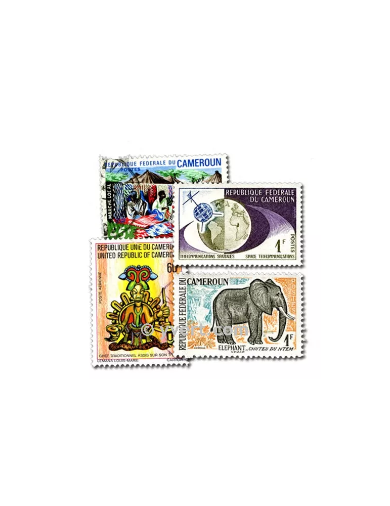 CAMEROUN : pochette de 50 timbres (Oblitérés)