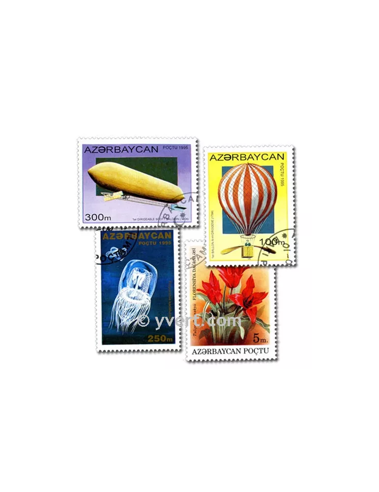 AZERBAIDJAN : pochette de 50 timbres (Oblitérés)