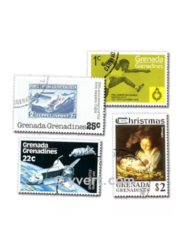GRENADINES : pochette de 100 timbres (Oblitérés)