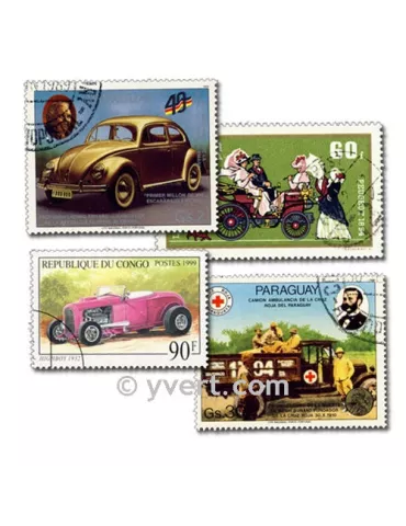 VOITURES : pochette de 300 timbres (Oblitérés)