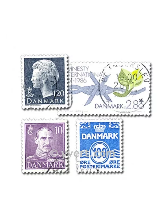 DANEMARK : pochette de 400 timbres (Oblitérés)