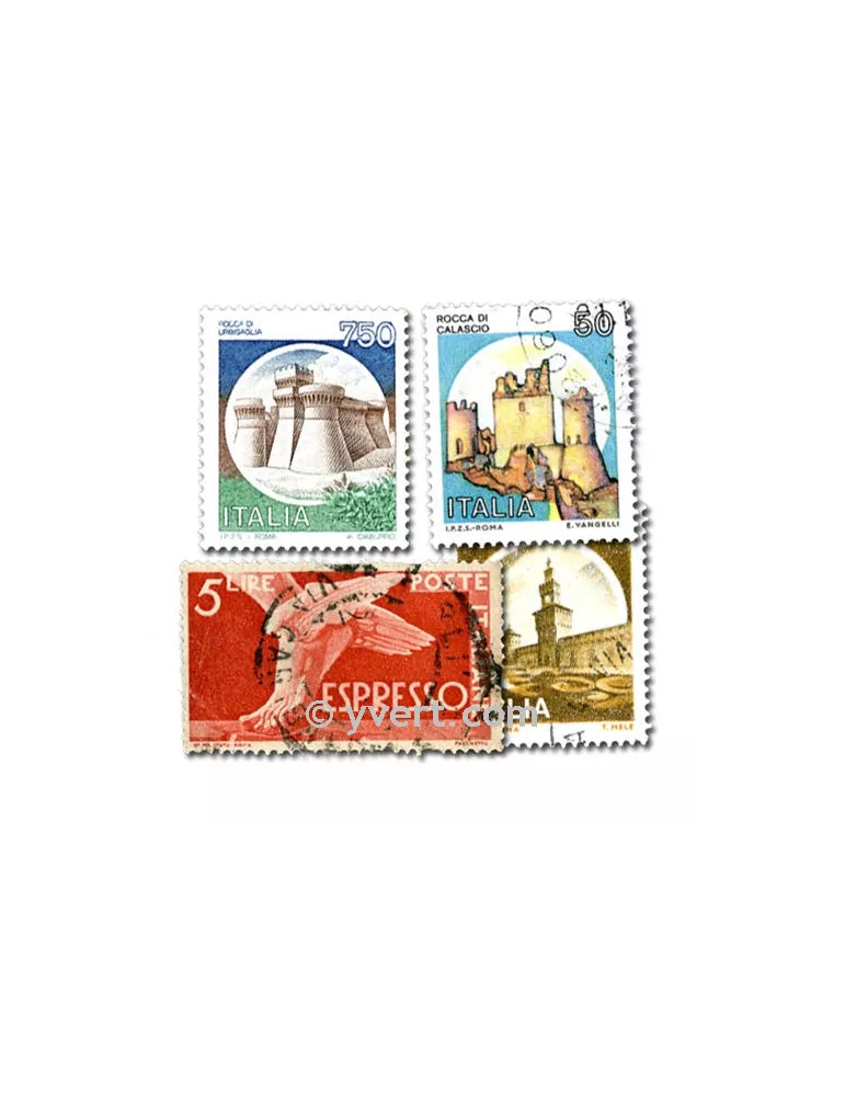 ITALIE : pochette de 500 timbres (Oblitérés)