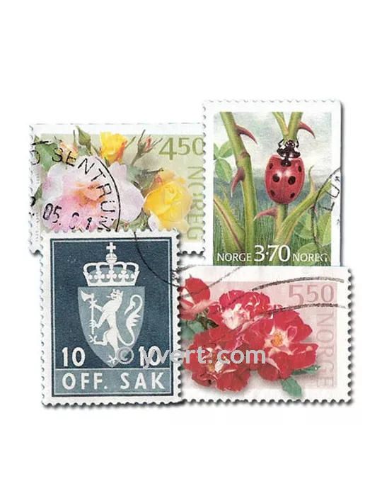 NORVEGE : pochette de 100 timbres (Oblitérés)